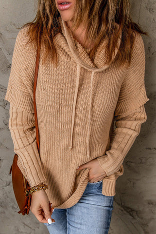 Drawstring Khaki Sweater