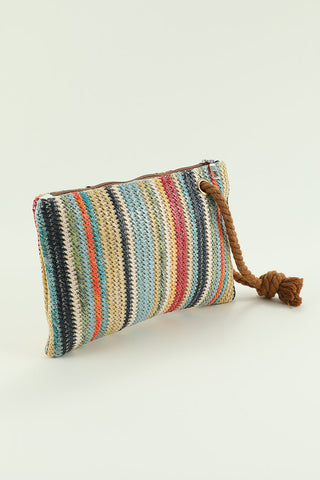 Colorful Woven Wristlet Bag