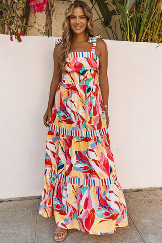 Abstract Colorful Maxi Dress