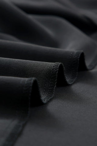 Ruffle Sleeve Shift Dress - Black