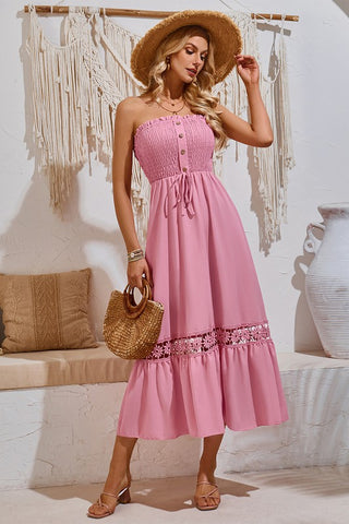 Strapless Maxi Dress - Pink