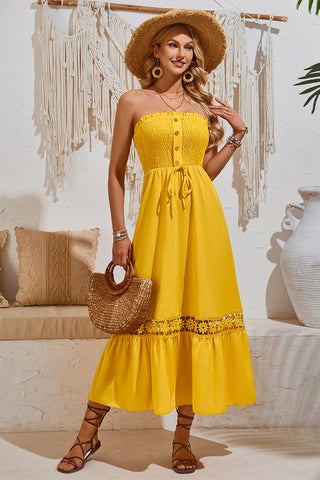 Strapless Maxi Dress - Sunshine Yellow