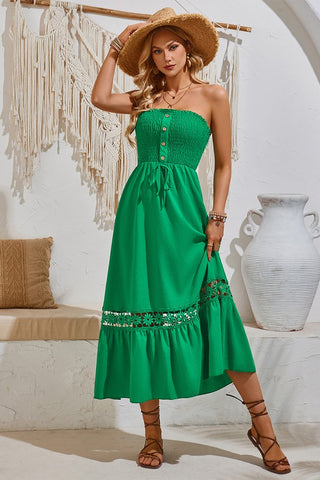 Strapless Maxi Dress - Emerald Green