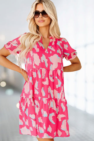 Leopard Shift Dress - Pink