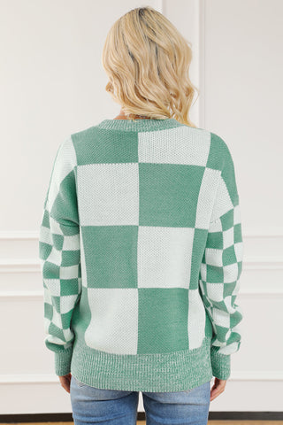 Checkered Sweater - Green
