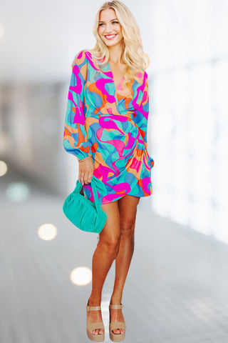 Fitted Abstract Mini Dress