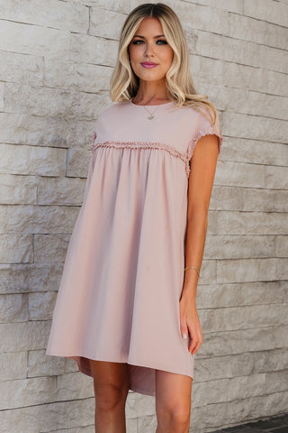 Babydoll Ruffle Dress - Pink
