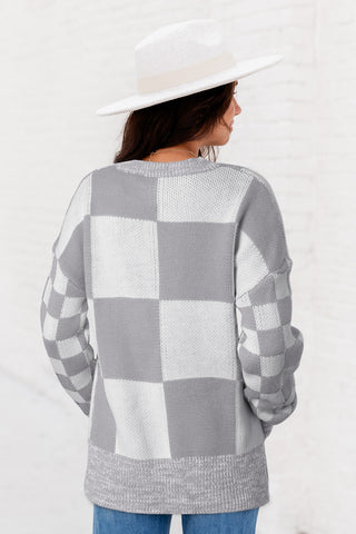 Checkered Sweater - Gray
