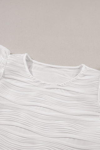 Balmy Waves Ruffle Sleeve Top - White