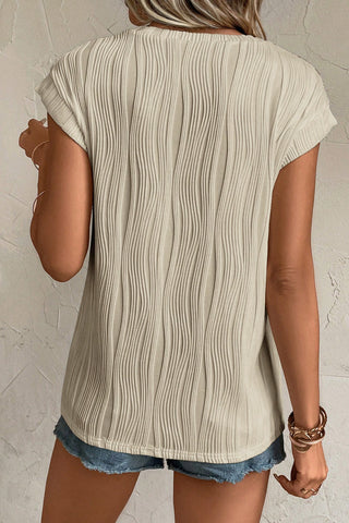 Balmy Waves Cap Sleeve Top - Apricot
