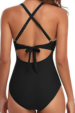 Supportive Bust Cut Out Monokini - Black