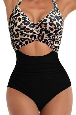 Supportive Bust Cut Out Monokini - Leopard