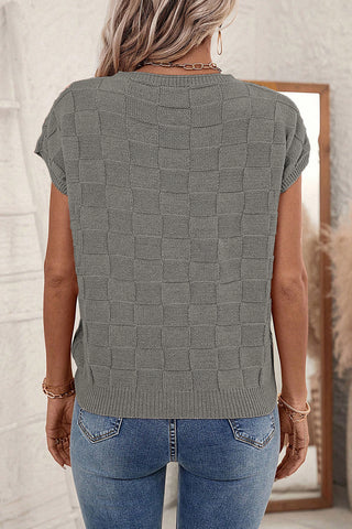 Short Sleeve Sweater - Gray