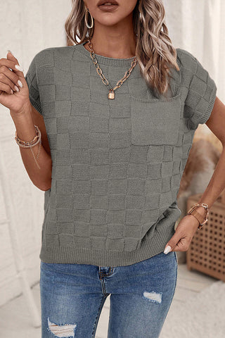 Short Sleeve Sweater - Gray