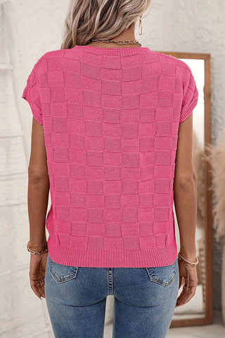 Short Sleeve Sweater - Hot Pink