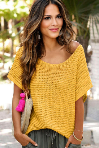 Dolman Sleeve Sweater - Yellow
