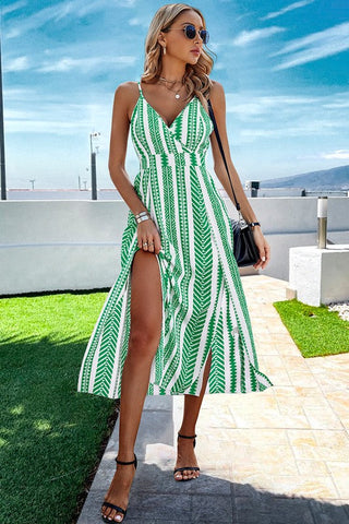 Aztec Print Maxi Dress - Green