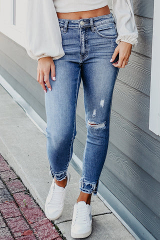 Double Fray Skinny Jeans