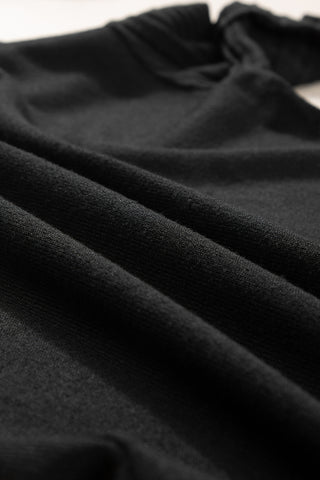 Striped Sleeve Top - Black