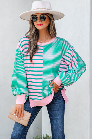 Pink and Mint Oversized Sweatshirt