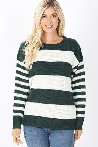 Candy Striped Sweater - Green