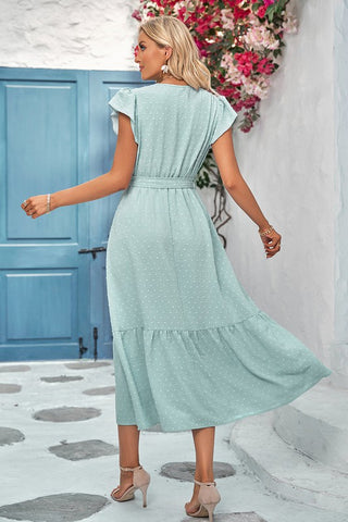 Swiss Dot Lace Maxi Dress - Mint