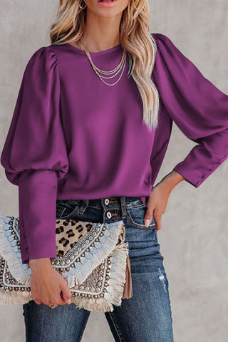 Button Cuff Top - Purple