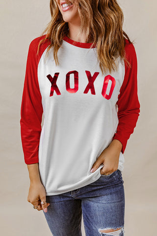 XOXO Baseball Tee - Red