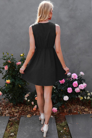 Ruffle Trim Dress - Black