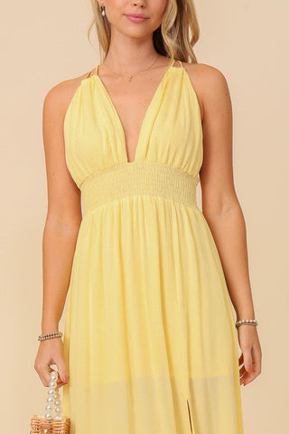 Greek Goddess Maxi Dress - Yellow
