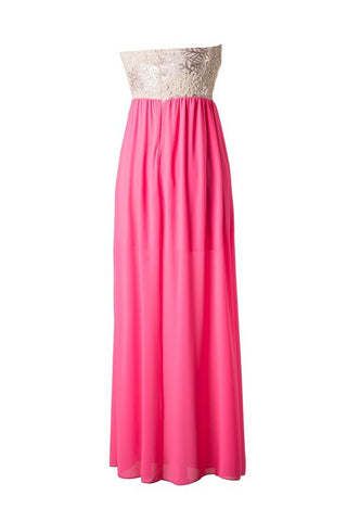 Subtle Sparkle Maxi Dress - Neon Pink - Blue Chic Boutique
 - 4