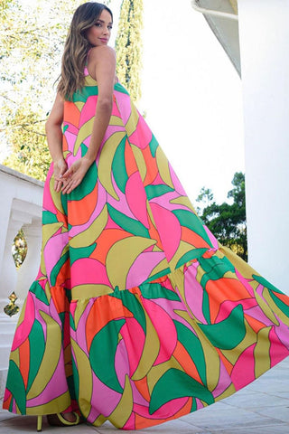 Vibrant Abstract Maxi Dress