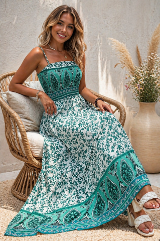 Paisley Sundress - Green