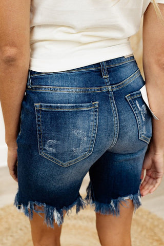 Super Stretchy Long Length Jean Shorts
