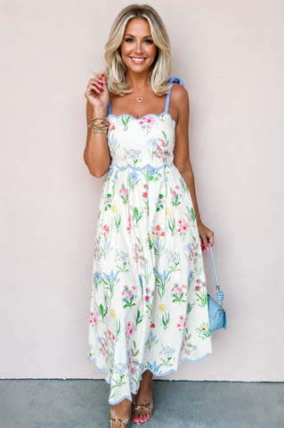 Wildflower Midi Dress - Off White