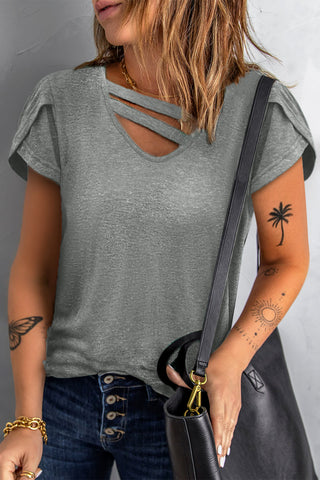 Strappy Solid Top - Gray