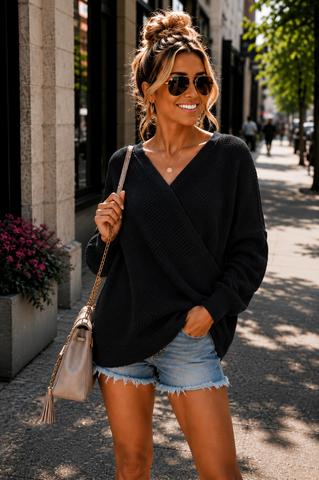 Wrap Sweater - Black