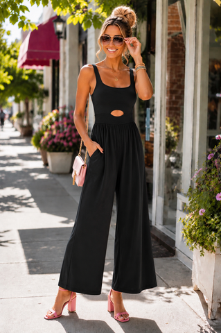 Peek-a-Boo Jumpsuit - Black