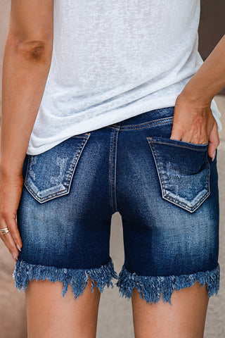 Super Stretchy Long Length Jean Shorts