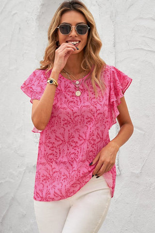 Work or Play Flutter Sleeve Top - Pink