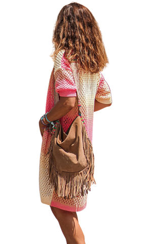 Knee Length Summer Cardigan - Shades of Sunrise