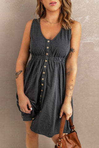 Button Up Dress - Gray