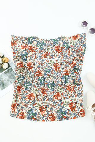 Vintage Floral Sleeveless Top