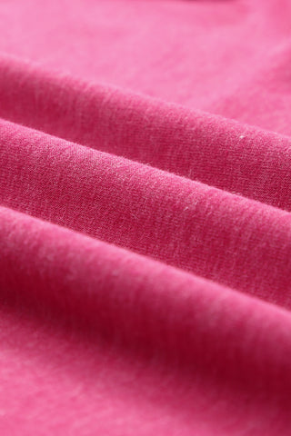 Mineral Washed V-Neck Top - Pink