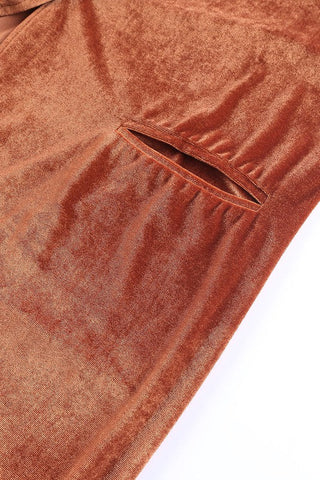 Velour Long Jacket - Red