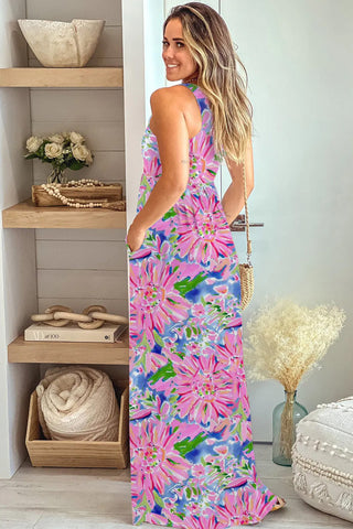 Abstract Floral Maxi Dress