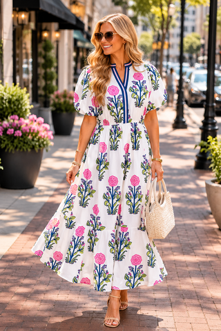 Poppy Midi Dress - White