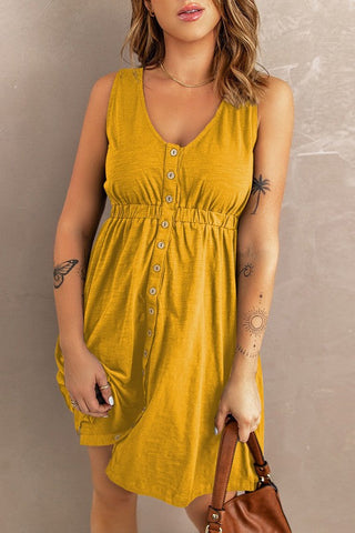 Button Up Dress - Yellow