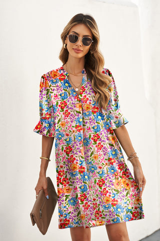 Retro Floral Shift Dress