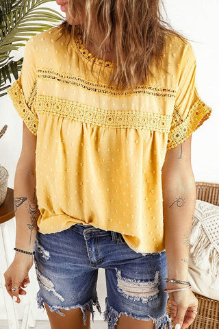 Spring Eyelet Top - Yellow